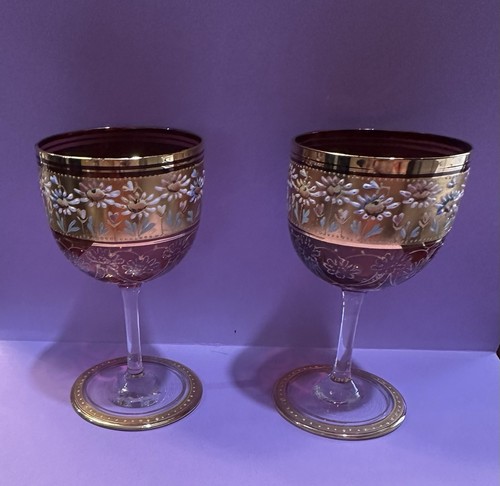 Pair antique moser - moser, bohemian